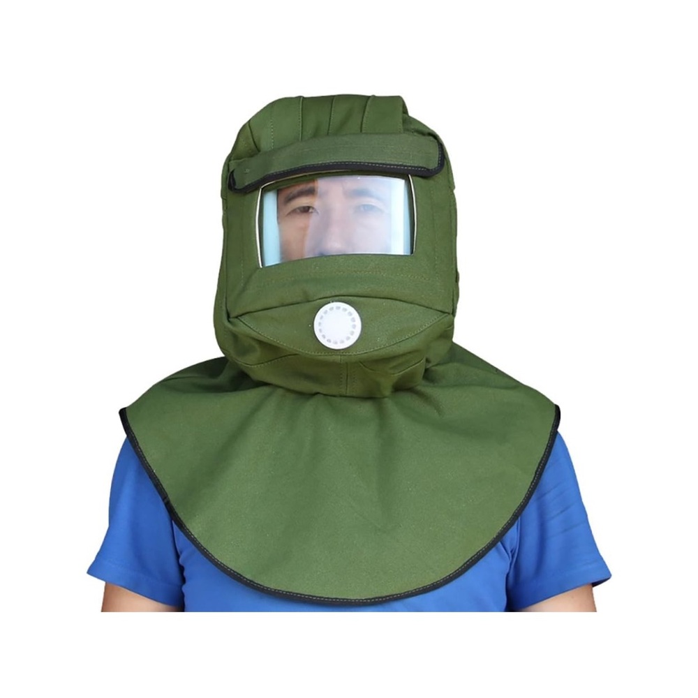 Sand Blasting Hood Cap, Canvas Shawl Sandblaster Protective Gear Mask Anti-dust - Picture 2 of 11